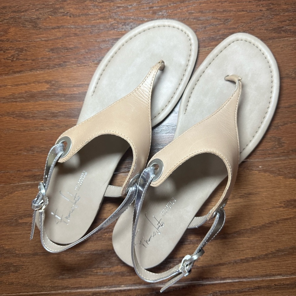 Franco Sarto Beige Leather Sandals